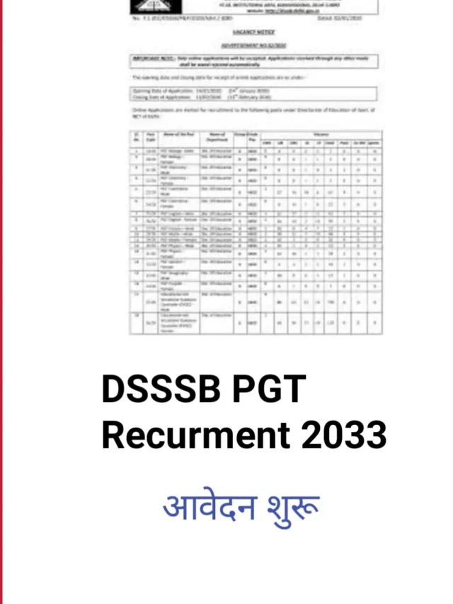 DSSSB PGT Recruitment 2023: आवेदन शुरू हो चुके जल्द करे आवेदन