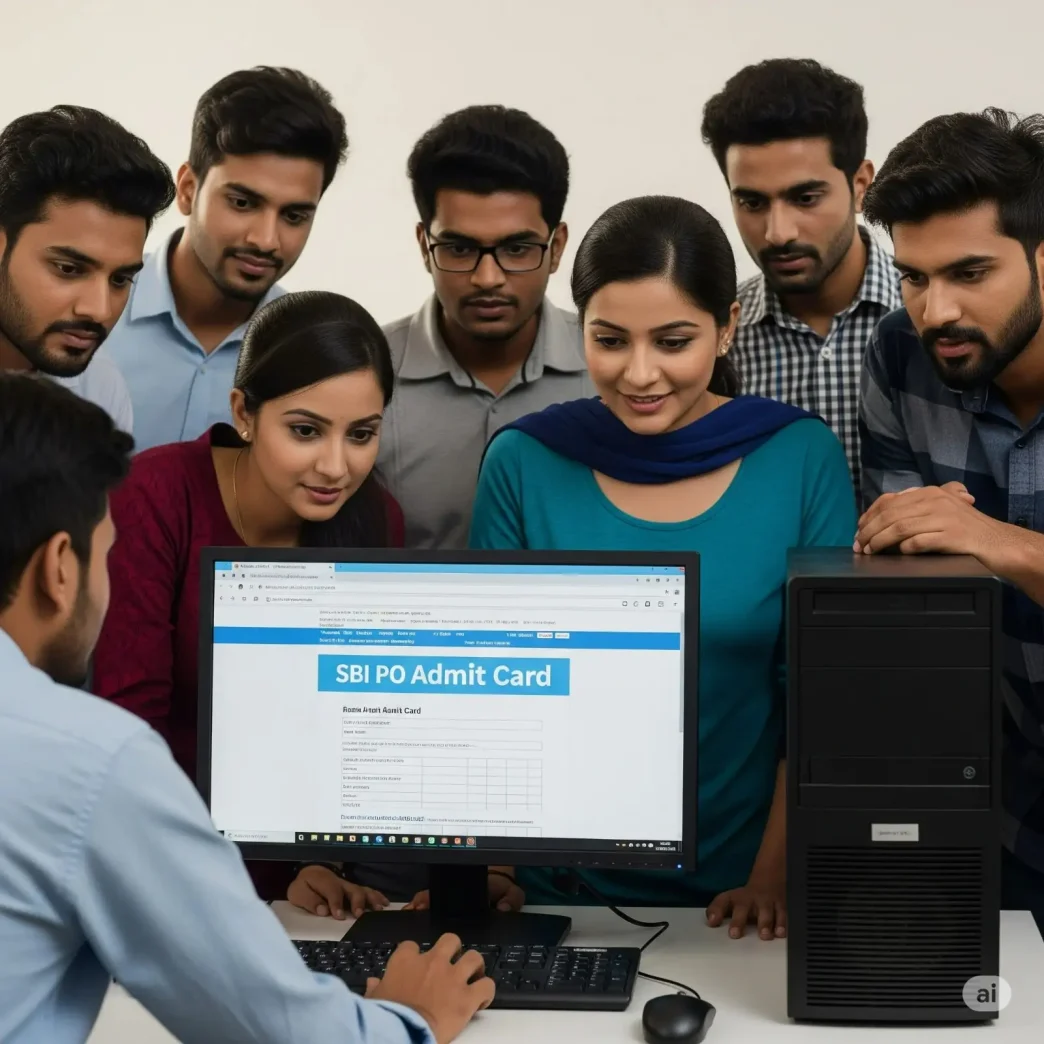 SBI PO Admit Card 2025 downloading from the computer