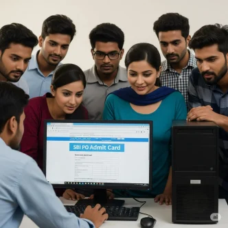 SBI PO Admit Card 2025 downloading from the computer
