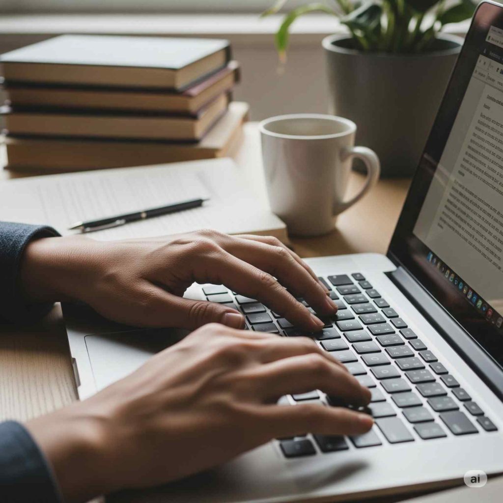 content writing course front of macbook