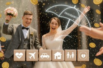 Headline explaining what wedding insurance covers in 2025, including vendor cancellations, weather delays, and venue issues.