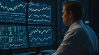 A trader focused on analyzing multiple stock charts using a swing trading screener to identify short-term trade opportunities based on market indicators