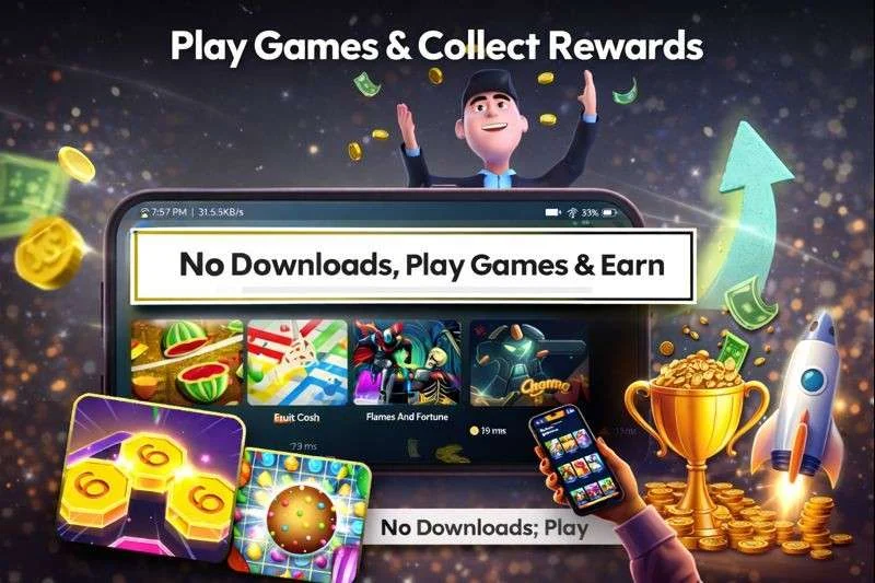 Best Earning App Zod Rewards showing play games and collect rewards concept with mobile app interface and earning visuals