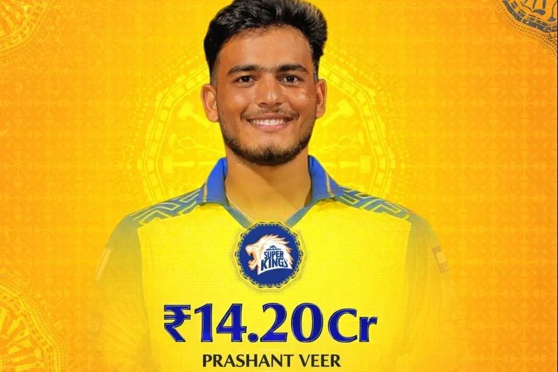 Prashant Veer bought for ₹14.20 crore by Chennai Super Kings, featured among the Top 5 Most Costly Players in IPL 2026