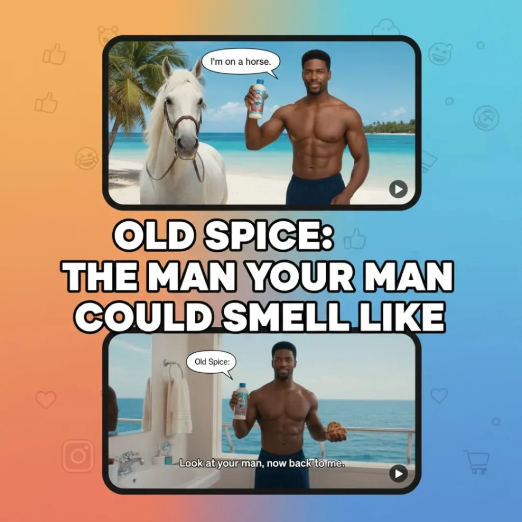 Old Spice Funny Marketing Ads campaign featuring ‘The Man Your Man Could Smell Like