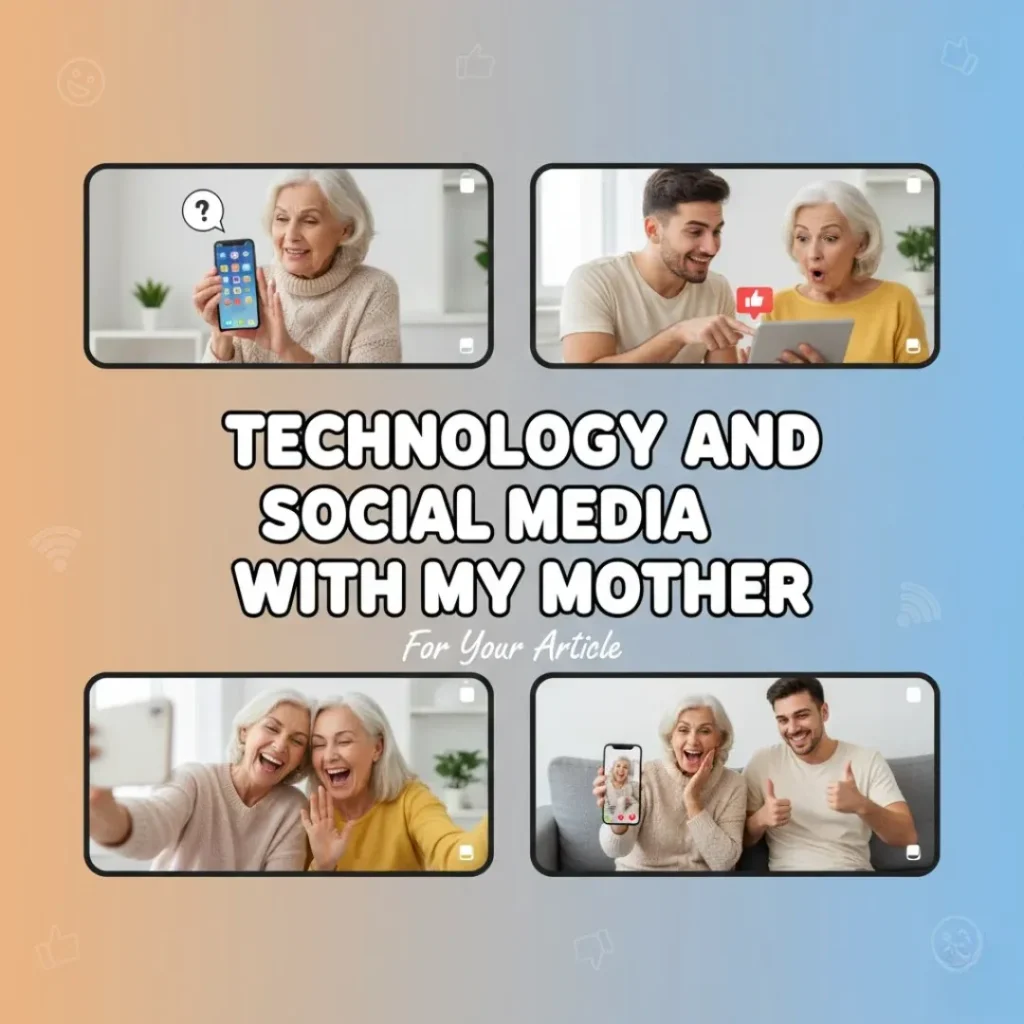 Technology and social media with my mother in a funny relatable moment.