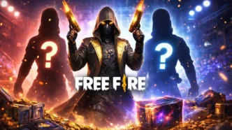 Free Fire Next Collaboration event leak themed thumbnail with mystery characters and rewards.