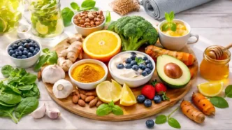 How to boost immunity naturally with healthy foods like fruits, yogurt, garlic, and turmeric