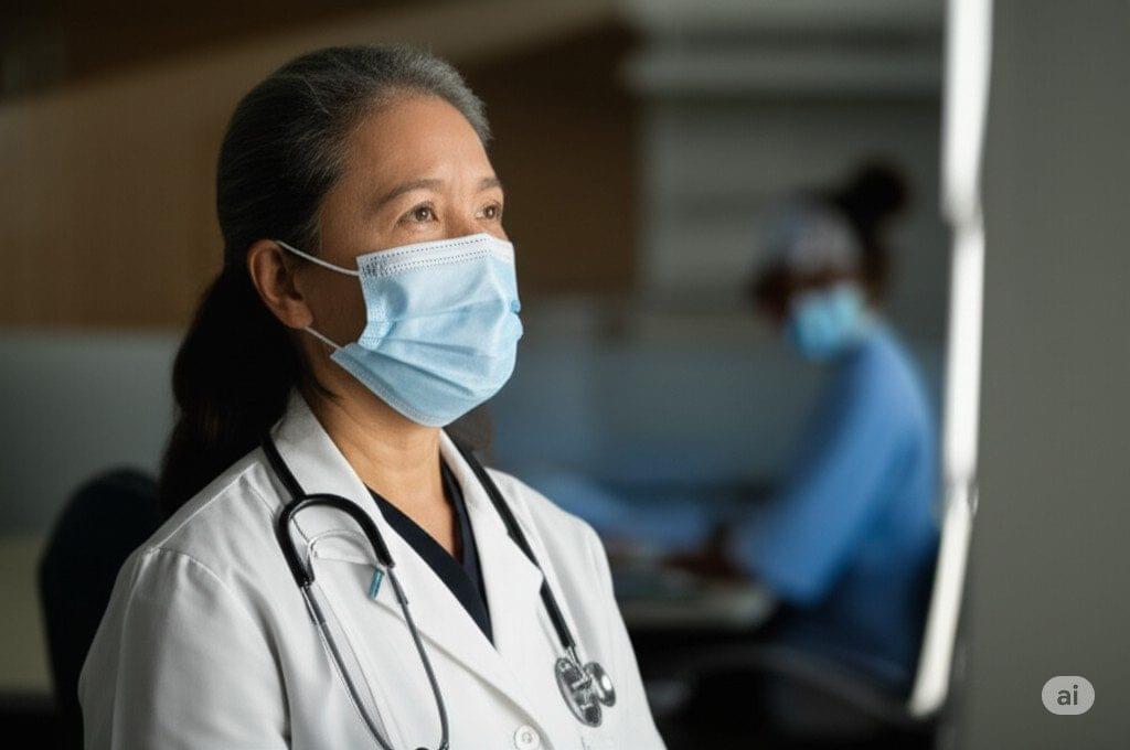 An archival photo of an early female doctor in a formal setting, symbolizing the pioneering spirit of women in medicine and their historical resilience.