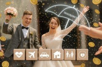 Headline explaining what wedding insurance covers in 2025, including vendor cancellations, weather delays, and venue issues.