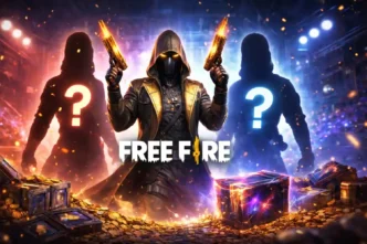 Free Fire Next Collaboration event leak themed thumbnail with mystery characters and rewards.